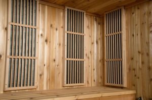 Sauna de interior Auburn para 2-3 personas – Puerta compacta y elegante / Calentador inteligente KIP de 6 kW + Fenix - Imagen 5