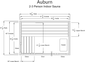 Sauna de interior Auburn para 2-3 personas – Puerta compacta y elegante / Calentador inteligente KIP de 6 kW + Fenix - Imagen 12