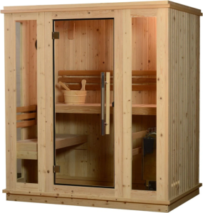 Sauna de interior Auburn para 2-3 personas – Puerta compacta y elegante / Calentador inteligente KIP de 6 kW + Fenix - Imagen 3