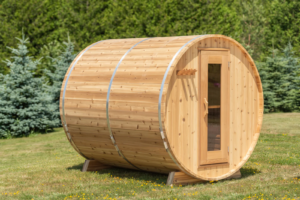 Sauna de madera tradicional para exteriores Saunaones (modelo Barrel Sauna Serenity Nature Air 4) - Imagen 5