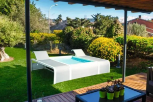 Genérico Piscinas y spas Piscina Mariposa con Tumbonas GRE - Set Familiar Premium - Imagen 2