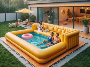 Sofá inflable modular para piscina – Forma personalizable – Ideal para relajarse al aire libre
