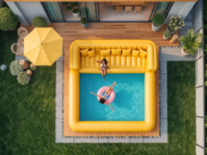 Sofá inflable modular para piscina – Forma personalizable – Ideal para relajarse al aire libre - Imagen 5