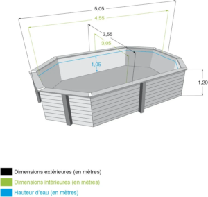 Piscina de madera Ubbink Olympia 5,00 x 3,50 x - Imagen 9