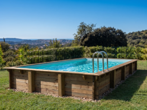 Kit de piscina de madera rectangular Habitat & Jardin "Tampa 145" – 7,20 x 4,20 x 1,44 m