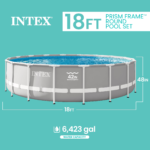Set de piscina elevada Intex Prism Frame de 18 pies x 48 pulgadas - Imagen 7