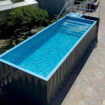 Piscina de fibra de vidrio tipo contenedor de 20 pies, fabricada a medida, fácil de instalar y apta para uso familiar en exteriores (sobre suelo)