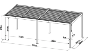 Pérgola bioclimática 3x6m Lamas de aluminio y acero - Imagen 4