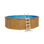 Piscina elevada de acero redonda CANYON (acabado efecto madera) – Ø 4,55 x 1,20 m - Imagen 4