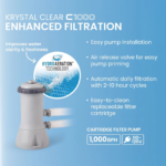 Kit de piscina elevada para exteriores, de PVC y acero, color azul, fácil montaje; incluye escalera, cubierta, bomba de filtrado de 1000 GPH con GFCI y 6 depósitos - Imagen 4