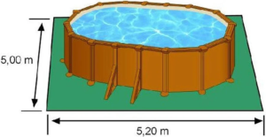 Piscina de acero ovalada GRE Pacific con acabado efecto madera – Dimensiones - Imagen 7