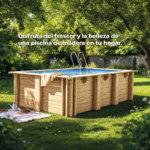 Piscina de madera Gre Papaya rectangular 520x320x133 - Imagen 6