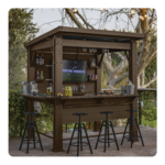 Gazebo tipo bar para exteriores Keter Signature Collection de resina (7,5' x 6,5')