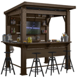 Gazebo tipo bar para exteriores Keter Signature Collection de resina (7,5' x 6,5') - Imagen 2