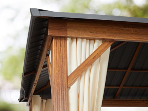 Cenador Premium de Aluminio Color Bronce con Techo Hardtop y Luz LED Cálida | Purple Leaf 3 × 4.25 m con 24 bombillas - Imagen 3