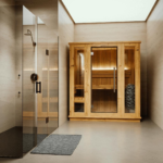 Sauna de interior Auburn para 2-3 personas – Puerta compacta y elegante / Calentador inteligente KIP de 6 kW + Fenix - Imagen 6